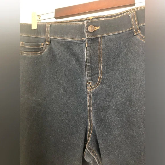 Isaac Mizrahi Denim Jeggings Skinny Juniors Jeans Dark Blue Size Large - Picture 5 of 12